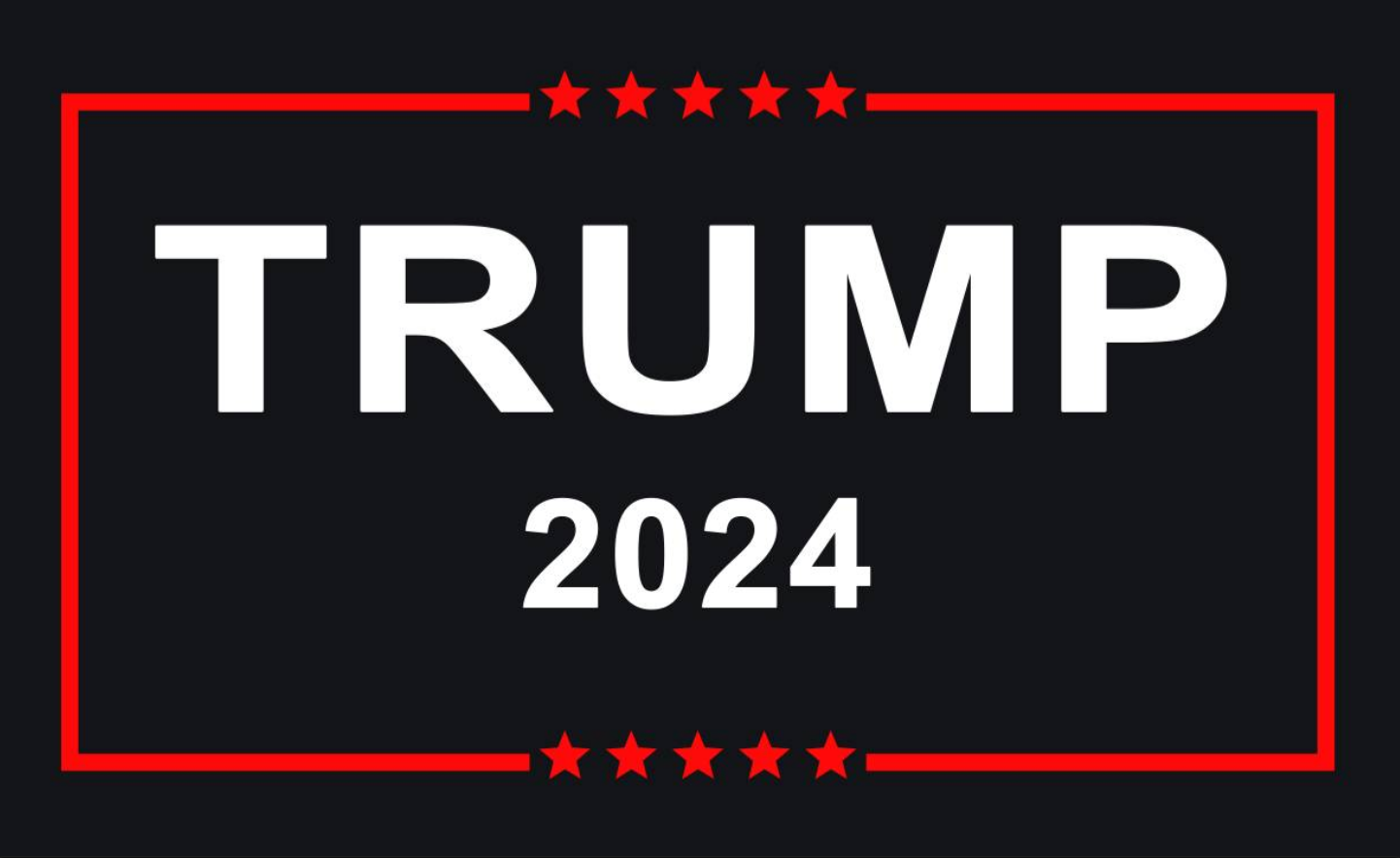 Trump 2024 Red Border Flag